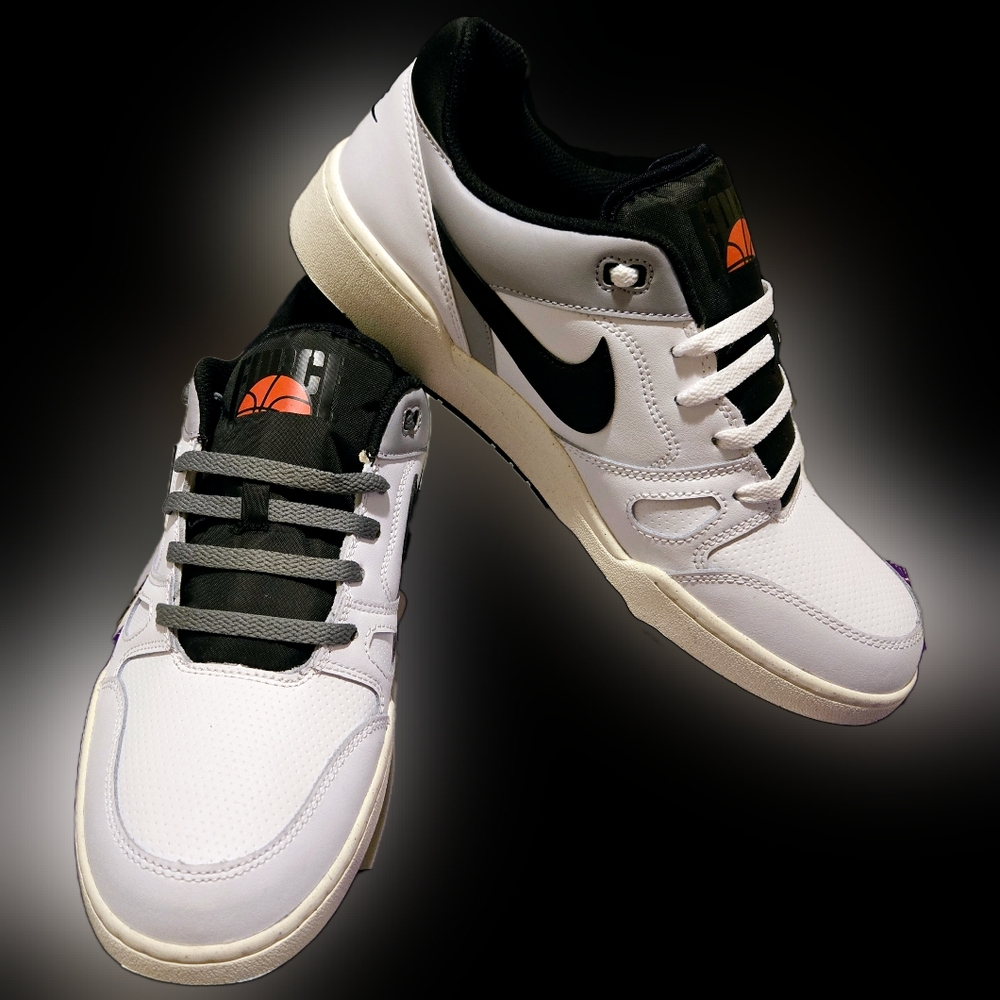 Size Men's 12. Nike Full Force Low. White/Black.(Tried On/New)